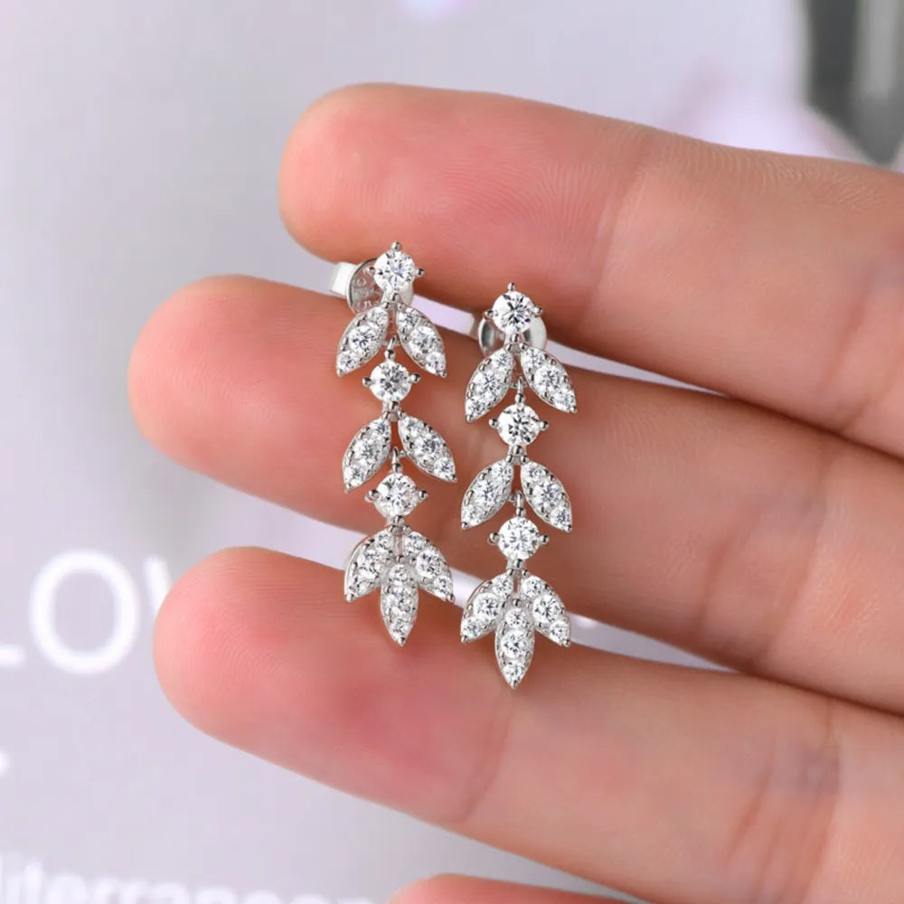 925 Sterling Silver Sparkala™ Leaf Earrings