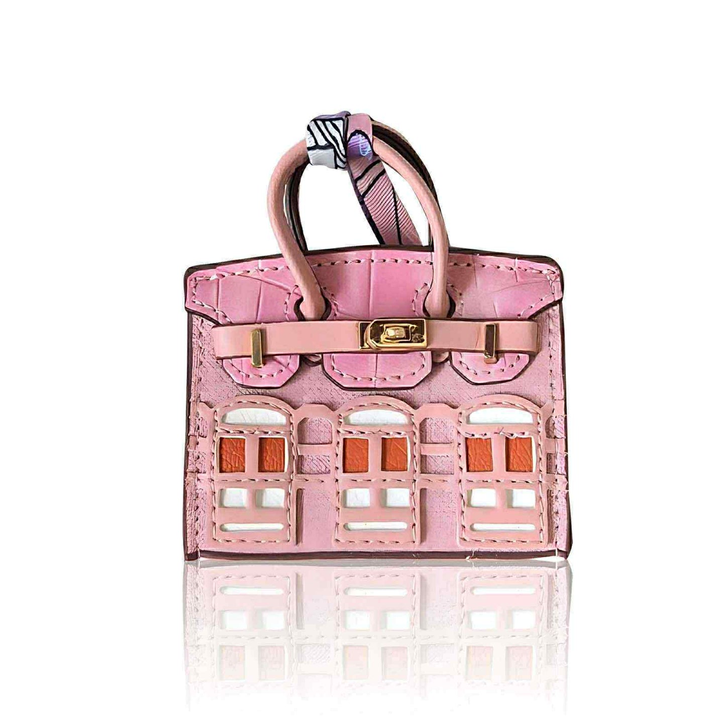 Luxury Boutique Series: Mini "Faubourg" Leather Handbag Charms | Micro-Bag Keychain & Bag Accessory