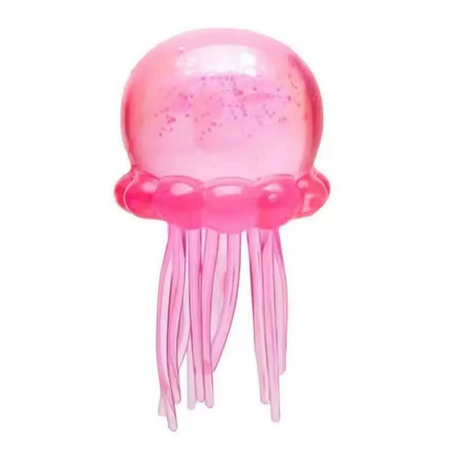 Jellyfish Glitter Squeeze Toys - 4-Inch Sensory Squishy Stress Anxiety Reliever Fidget Toy