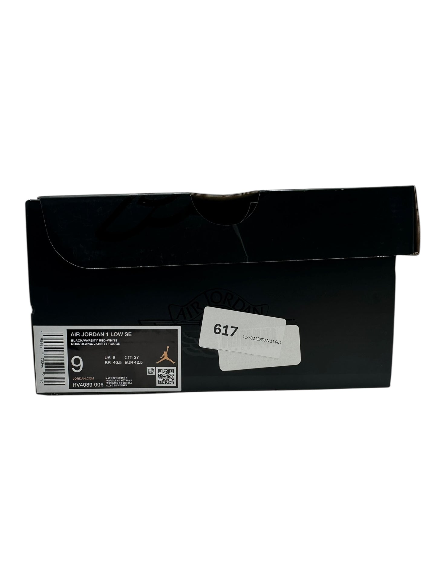Nike Air Jordan 1 Low SE "Bred Patent" - Black/Varsity Red (HV4089-006) - Size 9 Men’s