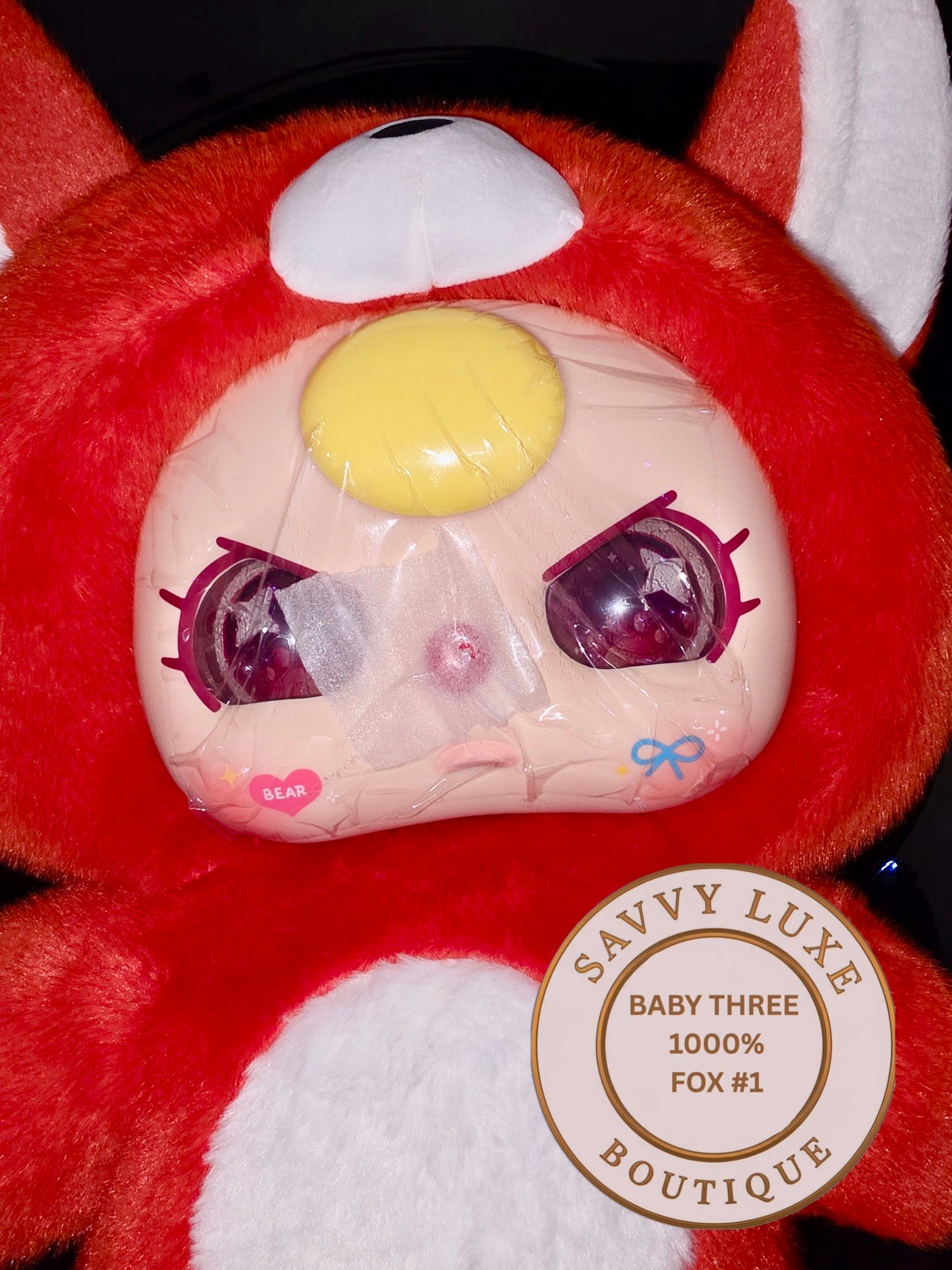 BABY THREE 1000% Orange Fox Big Baby Confirmed Authentic Art Toy