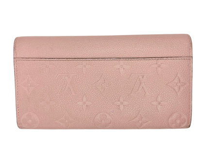 Louis Vuitton Rose Poudre Empreinte Sarah Wallet NM with Chain