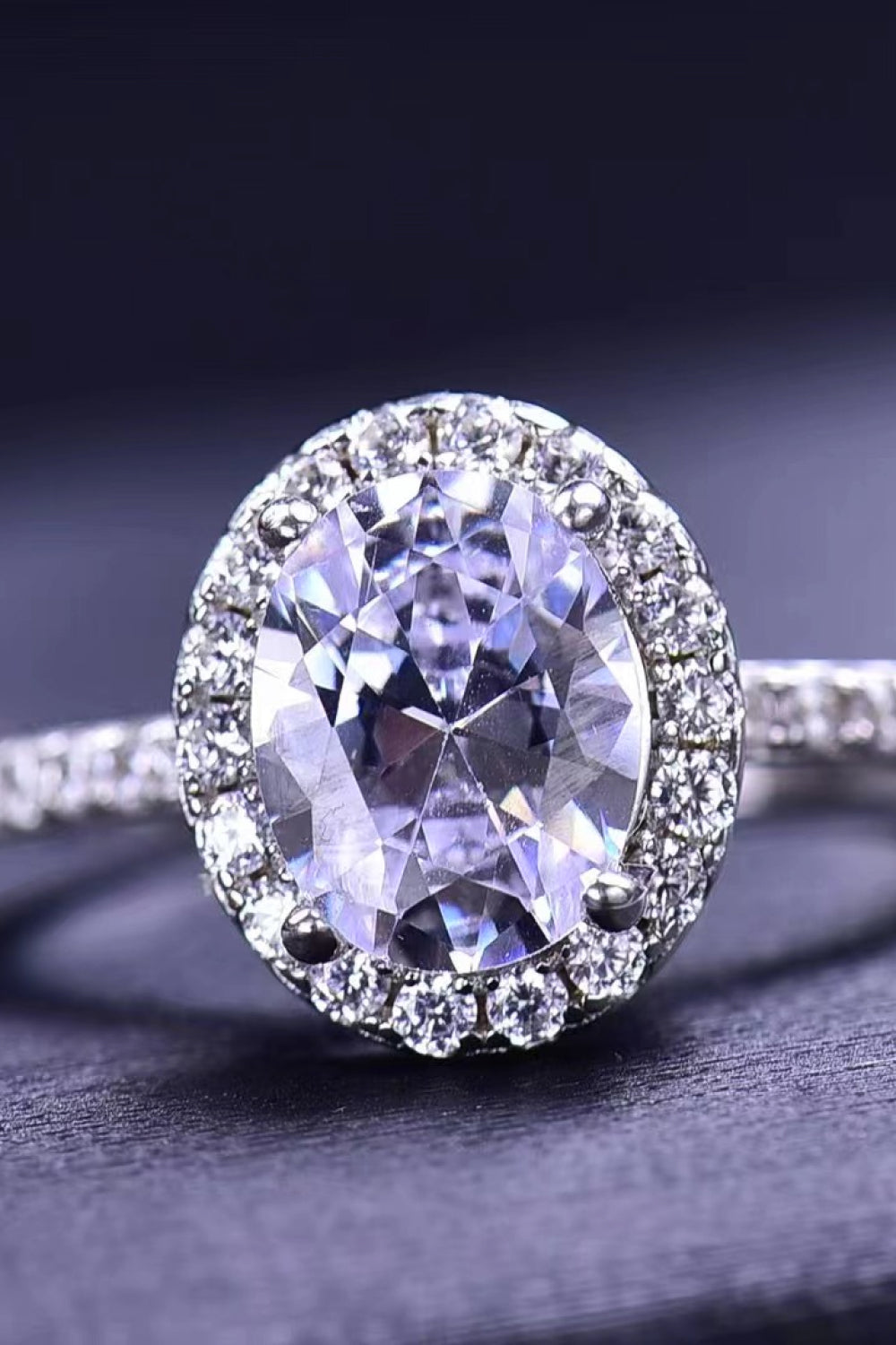 2 Carat Oval-Cut Sparkala™ Ring (Platinum Over Pure Sterling Silver)
