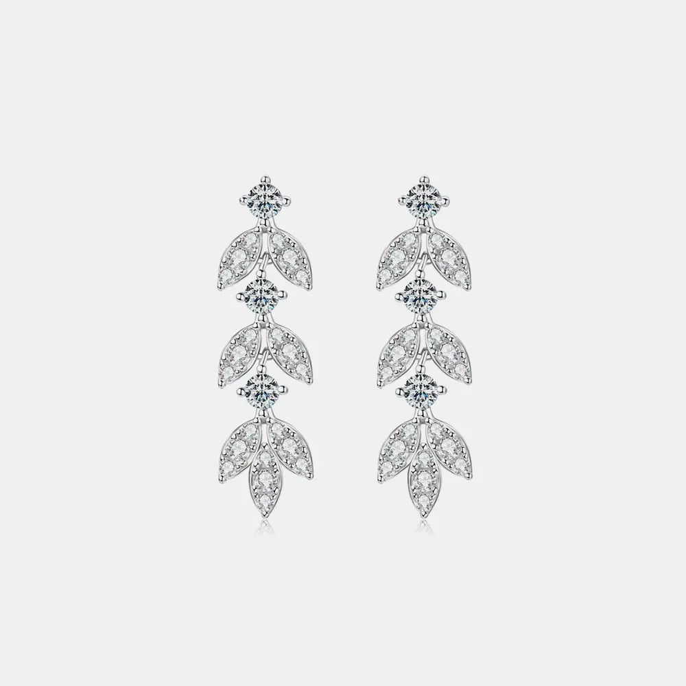 925 Sterling Silver Sparkala™ Leaf Earrings
