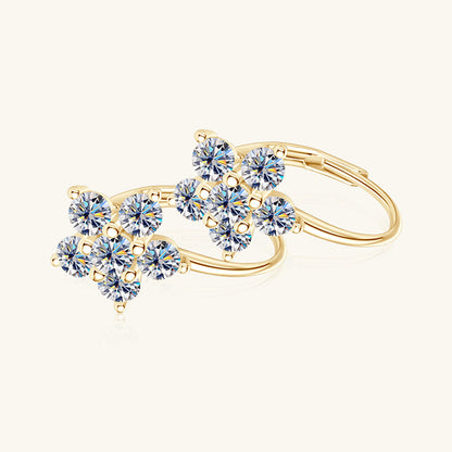 1.2 Carat Pure Sterling Silver Sparkala™ Flower Huggie Earrings