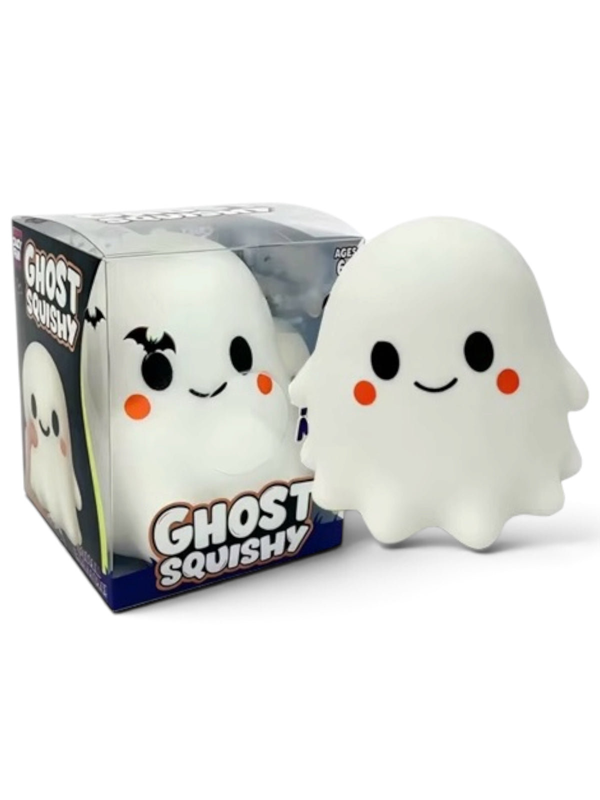 6” Giant Jumbo Cute Ghost Squishy Toy | Flour-Filled Sensory Fidget Relief