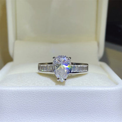 3 Carat Pear-Cut Sparkala™ Pure Sterling Silver Ring