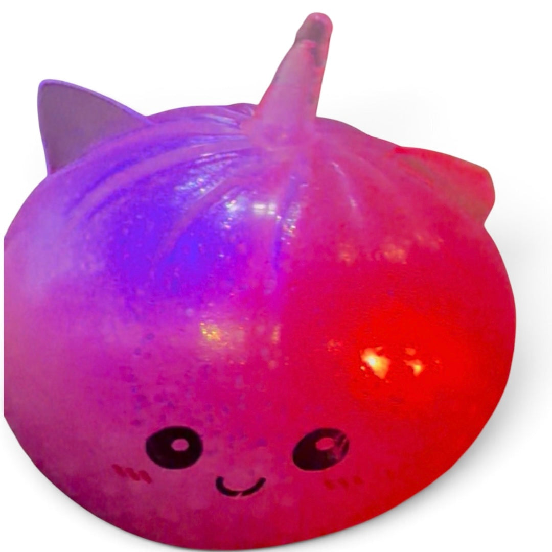 Mega 25cm Unicorn Light-Up Dumpling Squishy Fidget Toy – Mystery Color