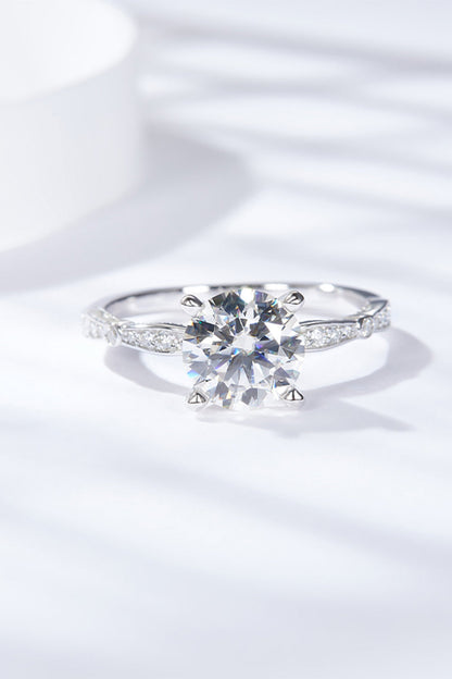 1.5 Carat Brilliant Round Cut Sparkala™ Side Stone Ring (Platinum Over Pure Sterling Silver)
