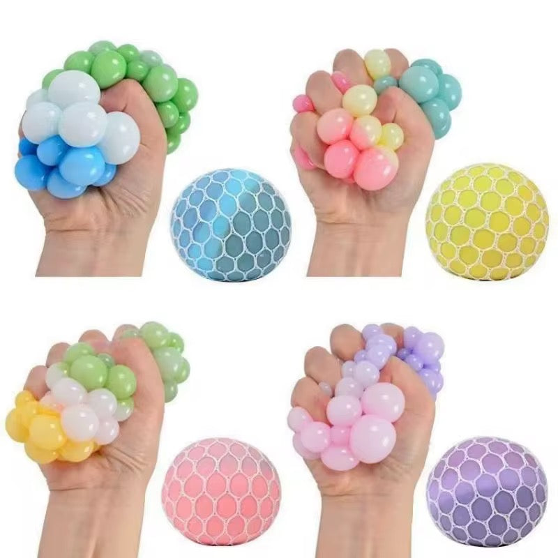 Colorful Mesh Grape Squeeze Balls TPR Filled (6 cm)