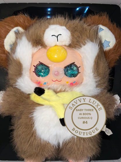 Baby Three Ai 800% Brown Curious Q Monkey Plush - Various Facial Features