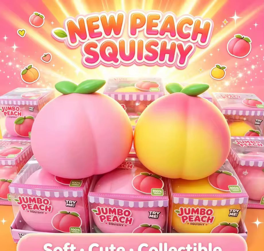 Jumbo Peach 6" Scented Squishy Squeeze Sensory Fidget Toy