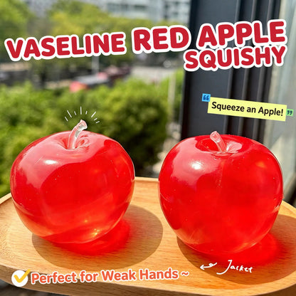 Clear Red Vaseline Apple Squishy Toy 6cm – Silky Smooth