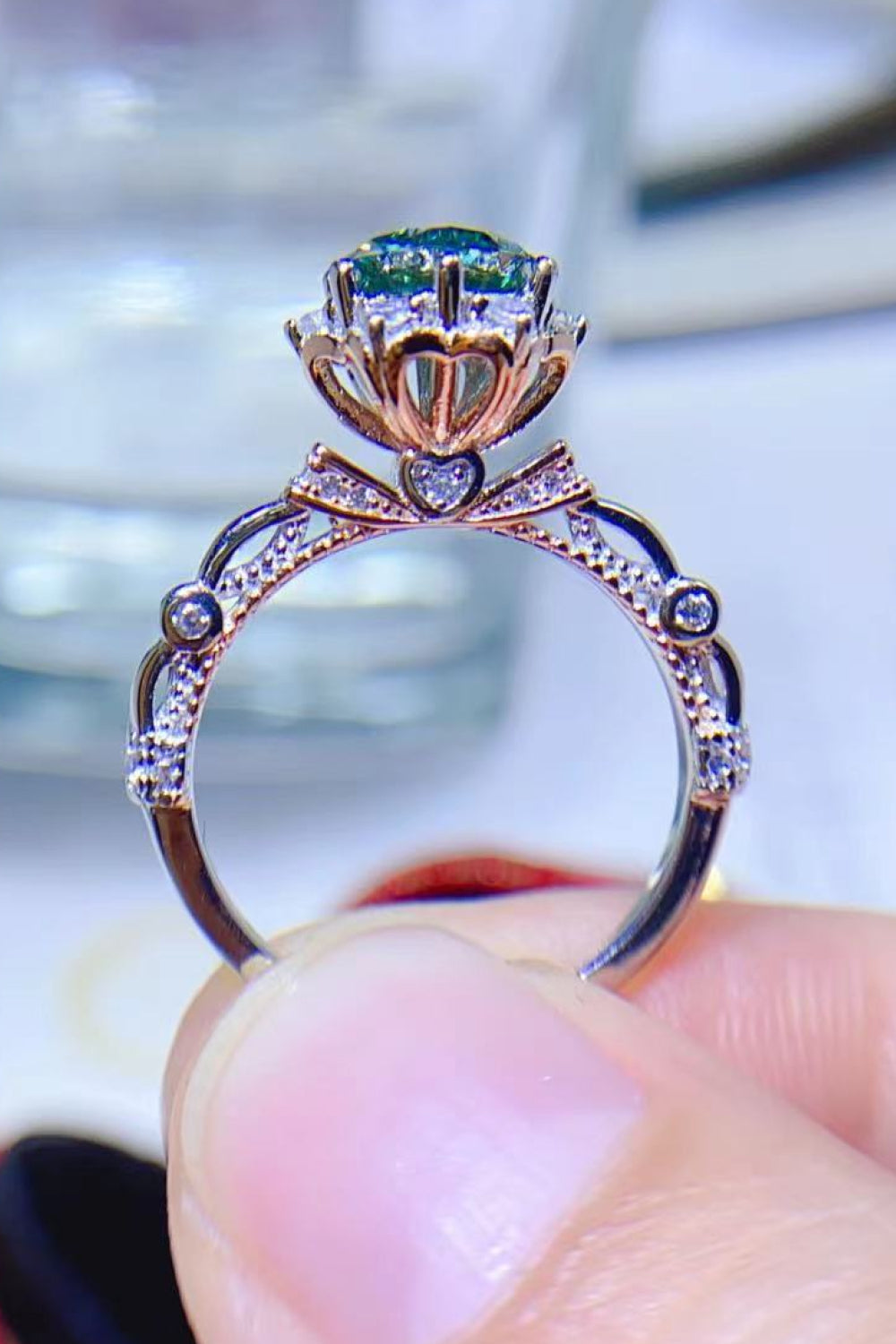 1 Carat Green Sparkala™ Platinum Over Pure Sterling Silver Ring (Green or White)