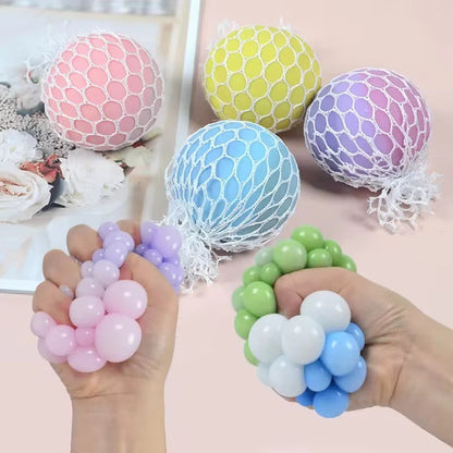 Colorful Mesh Grape Squeeze Balls TPR Filled (6 cm)