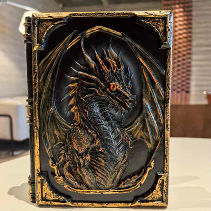 3D Dragon Eye Resin Journal – Handmade Gothic Embossed A5 Notebook, Blank Vintage Fantasy Diary & RPG Spellbook