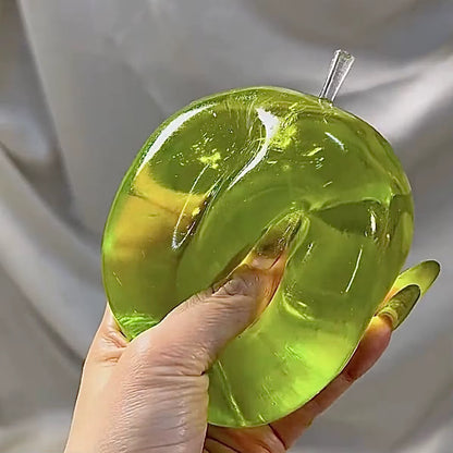 Clear Green Apple Maltose Squishy Toy - Crystal Sugar Squeeze Fidget - Ultra Satisfying Malt Glucose Sensory Stress Relief Toy 5.5cm
