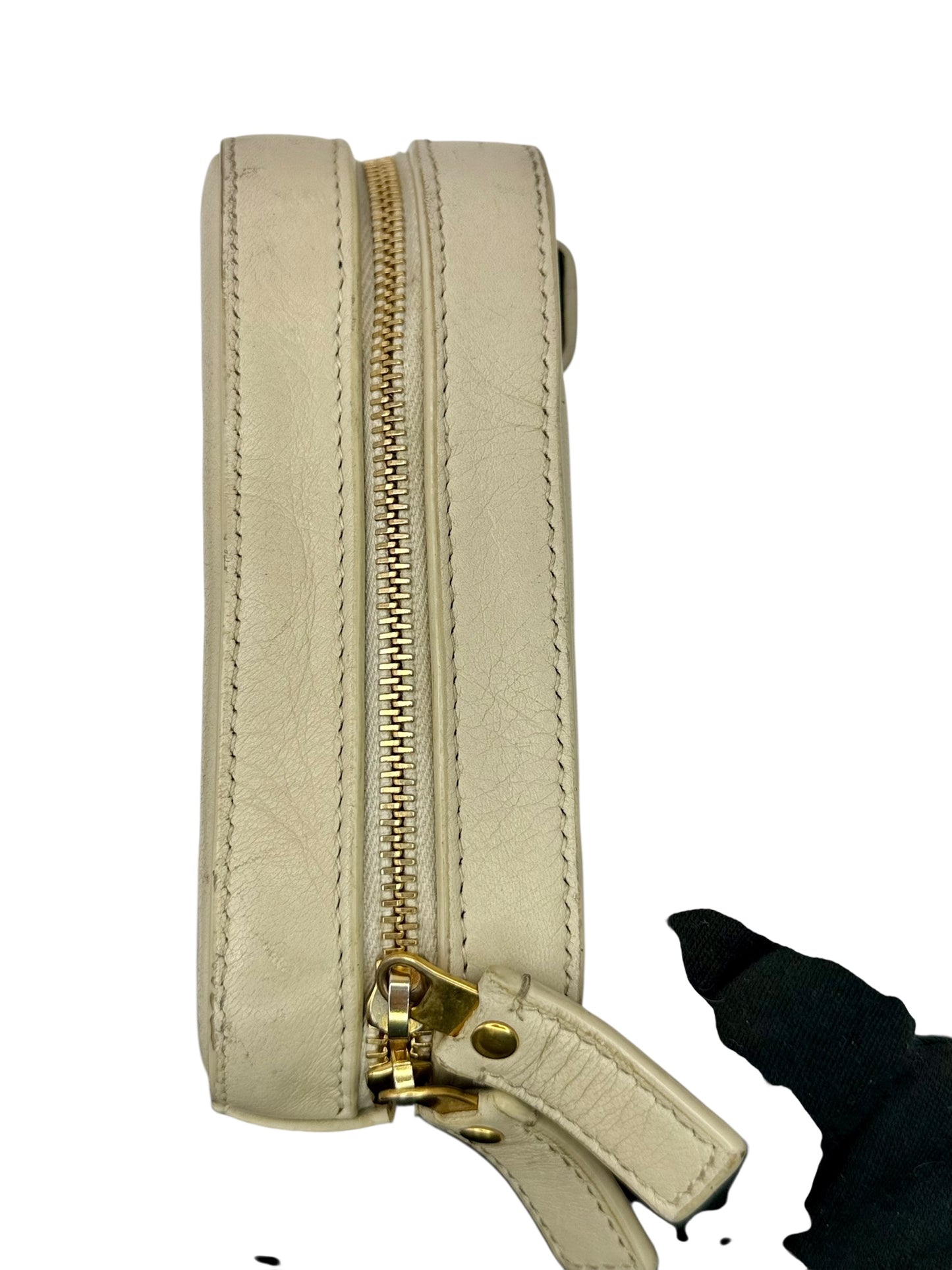 Yves Saint Laurent YSL Vicky Monogram Camera Bag in Crema Soft Lambskin Leather with Gold Hardware - AUTHENTIC