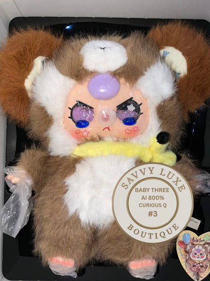Baby Three Ai 800% Brown Curious Q Monkey Plush - Various Facial Features