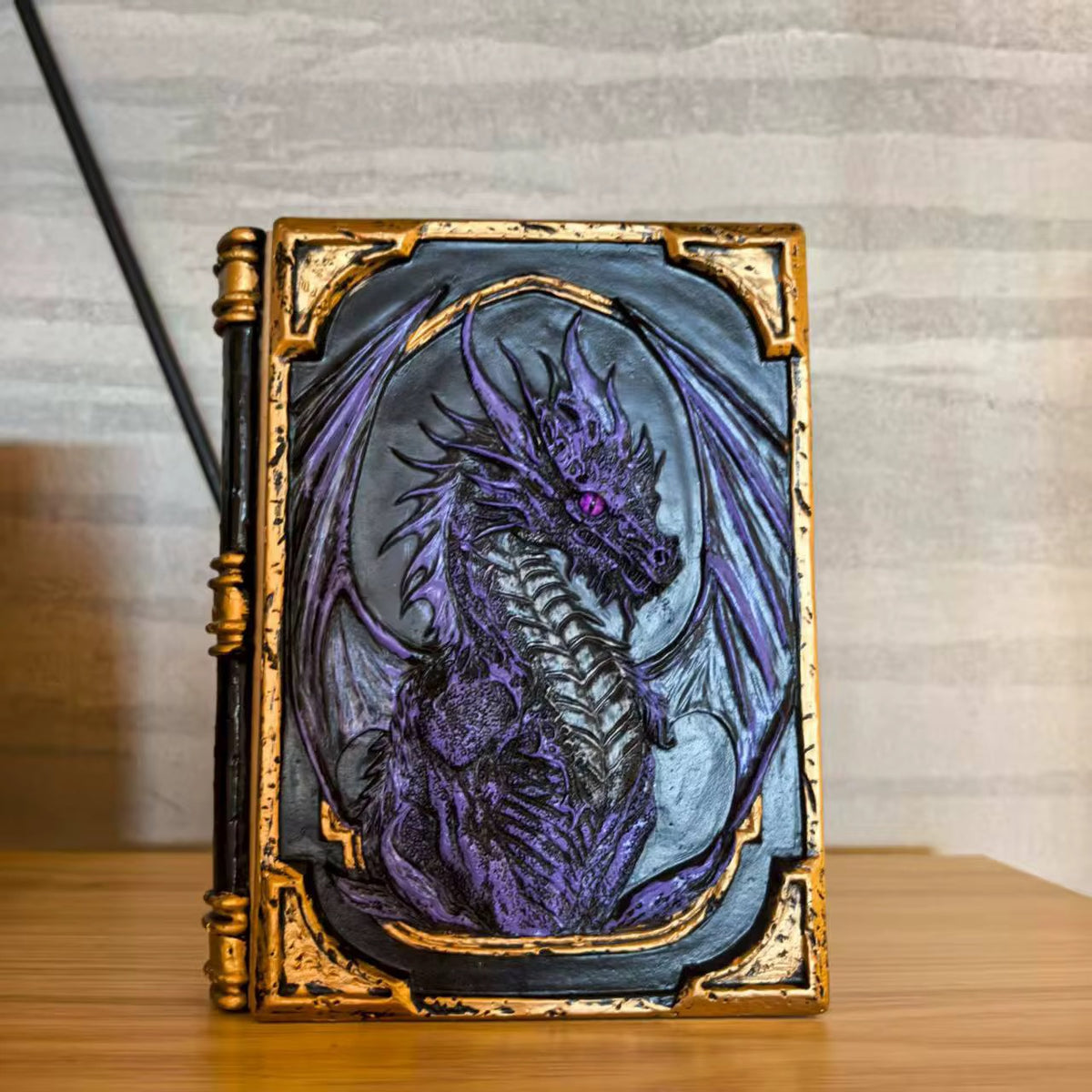 3D Dragon Eye Resin Journal – Handmade Gothic Embossed A5 Notebook, Blank Vintage Fantasy Diary & RPG Spellbook