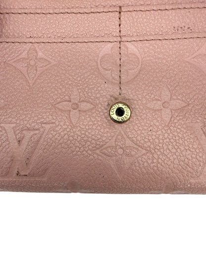 Louis Vuitton Rose Poudre Empreinte Sarah Wallet NM with Chain