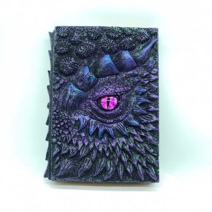 3D Dragon Eye Resin Journal – Handmade Gothic Embossed A5 Notebook, Blank Vintage Fantasy Diary & RPG Spellbook