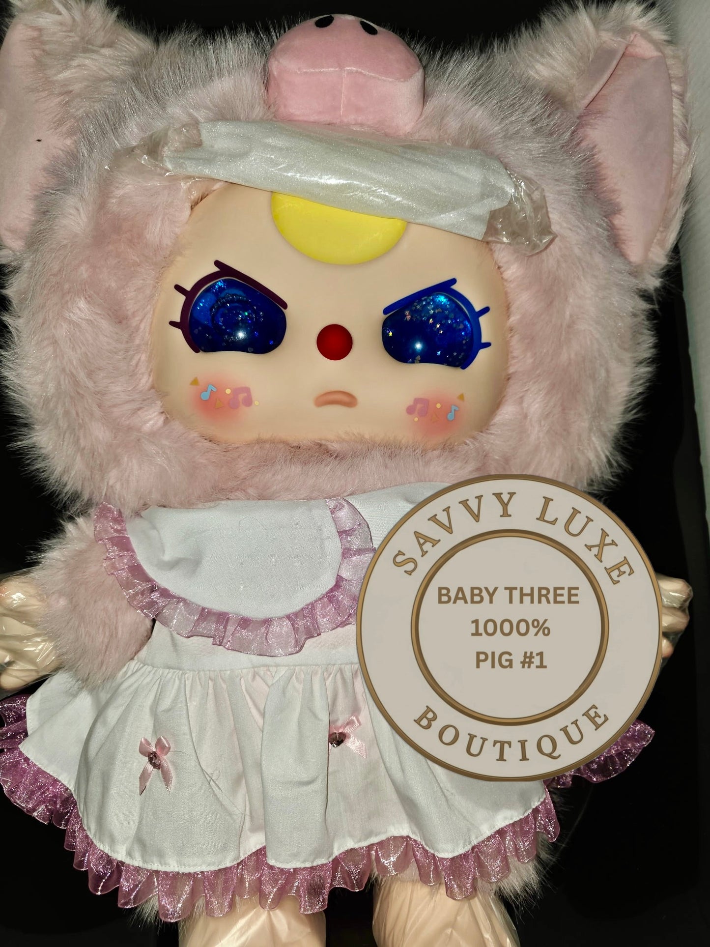 BABY THREE 1000% Pink Pig Big Baby Confirmed Authentic Art Toy