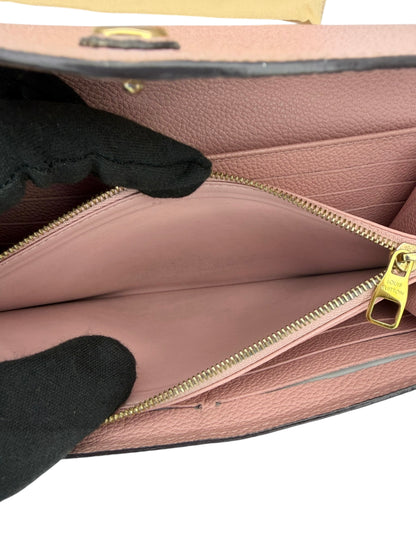 Louis Vuitton Rose Poudre Empreinte Sarah Wallet NM with Chain