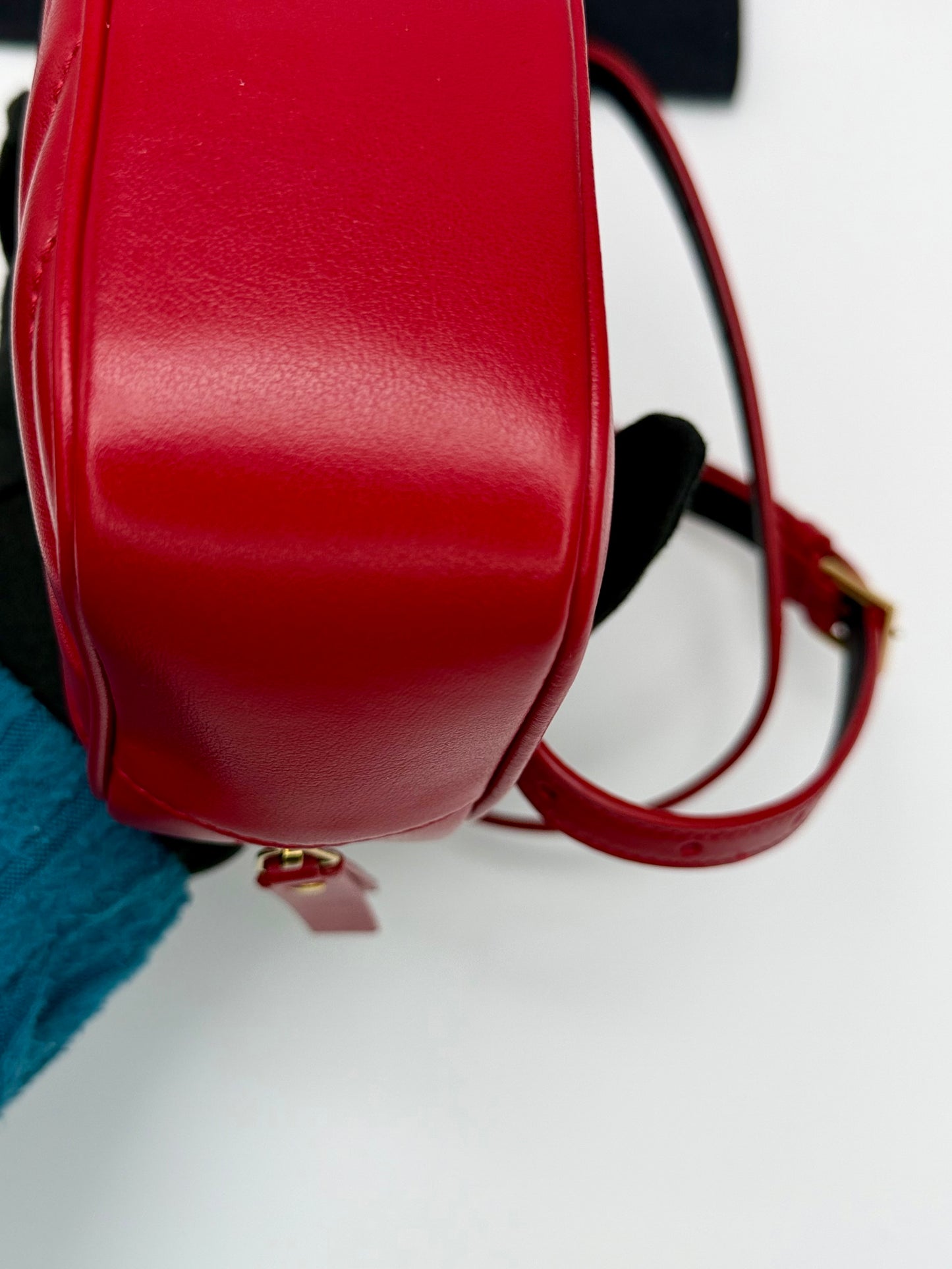 Yves Saint Laurent (YSL) Lou Quilted Leather Belt Bag - Red with Gold Hardware - Authentic, Pre Loved