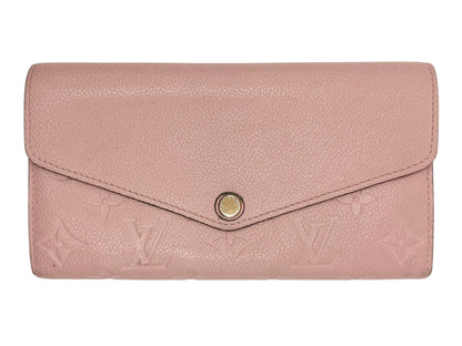 Louis Vuitton Rose Poudre Empreinte Sarah Wallet NM with Chain
