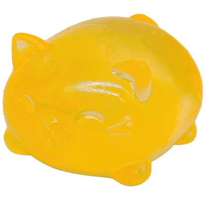 Cute Kitty Cat Maltose Sugar Squishy Toy Translucent Jelly Squeeze Stress Reliever Slow Rising Kawaii Cat Healing Vent Toy for Kids & Adults