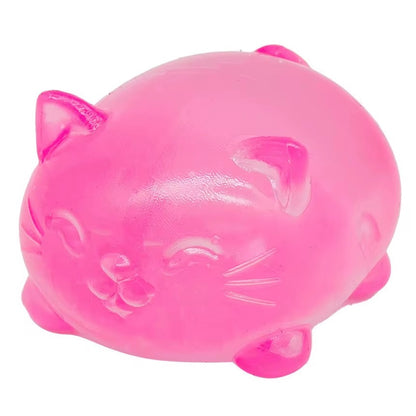 Cute Kitty Cat Maltose Sugar Squishy Toy Translucent Jelly Squeeze Stress Reliever Slow Rising Kawaii Cat Healing Vent Toy for Kids & Adults
