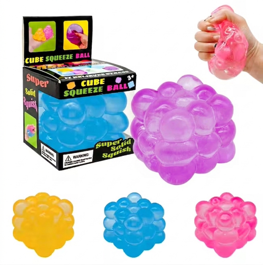 5.5cm Bumpy Sugar Cube Squish Squeeze Cube Sensory Fidget Toy for Stress Relief