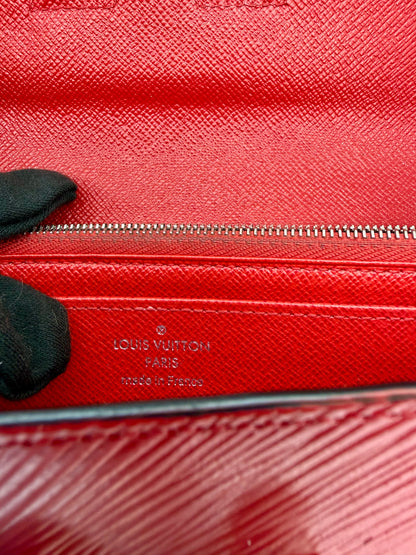 Louis Vuitton Red Epi Leather Twist Wallet Silver Hardware - Authentic, Preloved