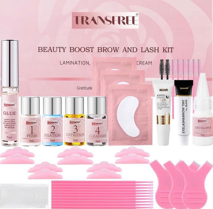 4-in-1 Lash Lift and Brow Lamination Kit with Black Tint | Professional DIY Lash Perm & Brow Laminating Kit | Salon Results Last 6–8 Weeks TRANSFREE