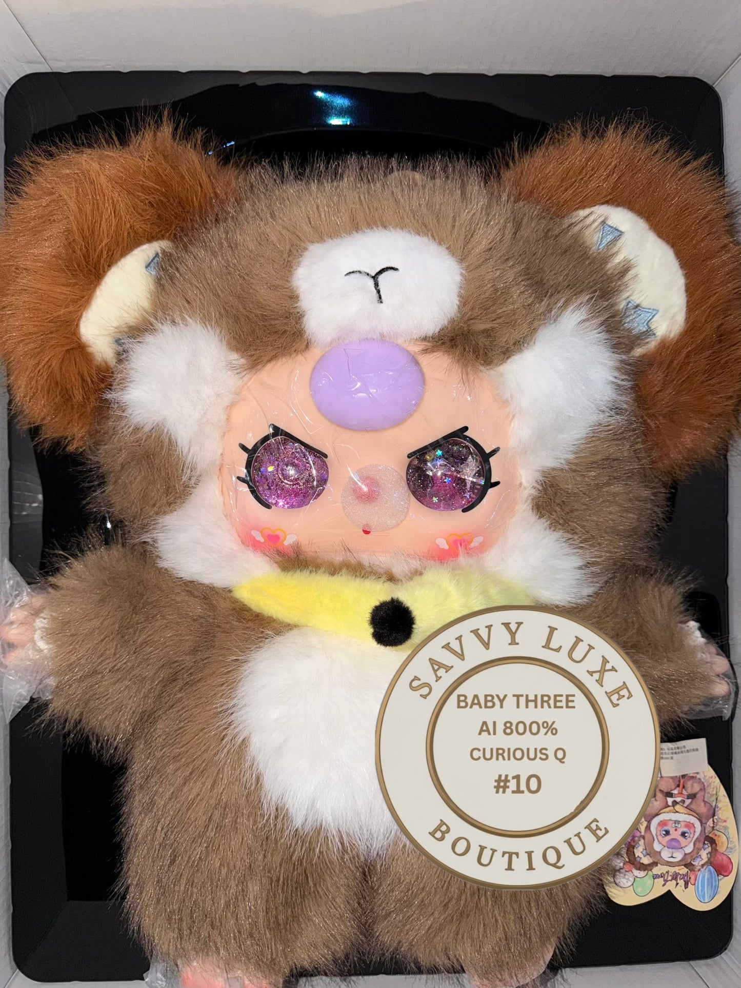 Baby Three Ai 800% Brown Curious Q Monkey Plush - Various Facial Features