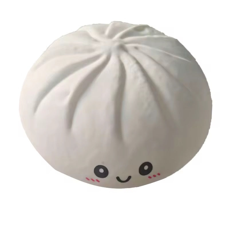 Giant Mega 25cm 10” Dumpling Jumbo Heavyweight Sensory Bao Bun Toy with Steamer, Mystery Squishy