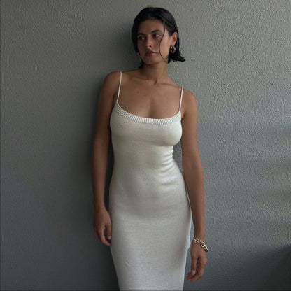 Bare Muse Ivory Cloud-Knit Maxi Dress
