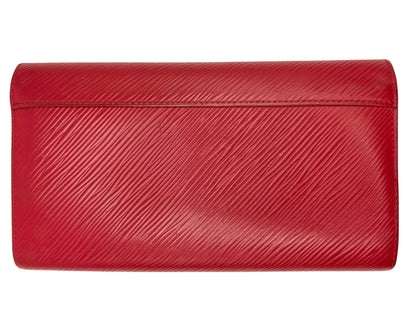 Authentic Louis Vuitton Twist Epi Leather Coquelicot Red Silver Hardware WOC Wallet on Chain