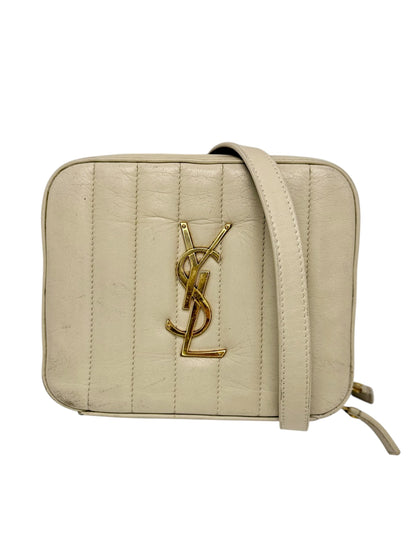 Yves Saint Laurent YSL Vicky Monogram Camera Bag in Crema Soft Lambskin Leather with Gold Hardware - AUTHENTIC