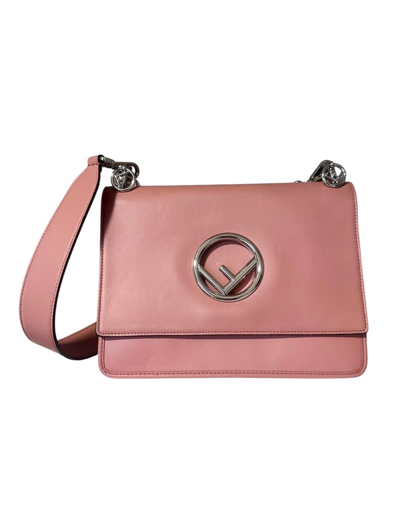 Fendi Kan Pink Calfskin Shoulder Bag - Certified Authentic - Excellent Condition