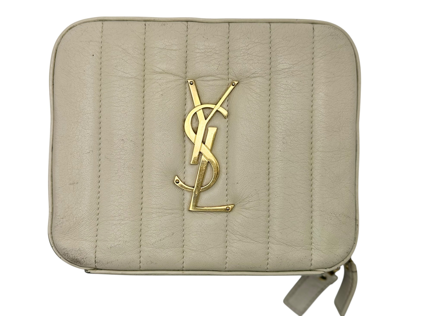 Yves Saint Laurent (YSL) Quilted Lambskin Convertible Bag — Cream / Off-White - Authentic Preloved