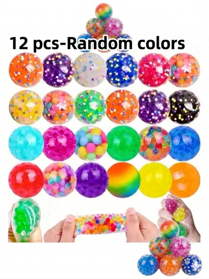 Mini Boba Bead Stress Popper Balls – 3.5cm Squeeze Sensory Grape Toys, Colorful Squishy for ADHD, Anxiety Relief