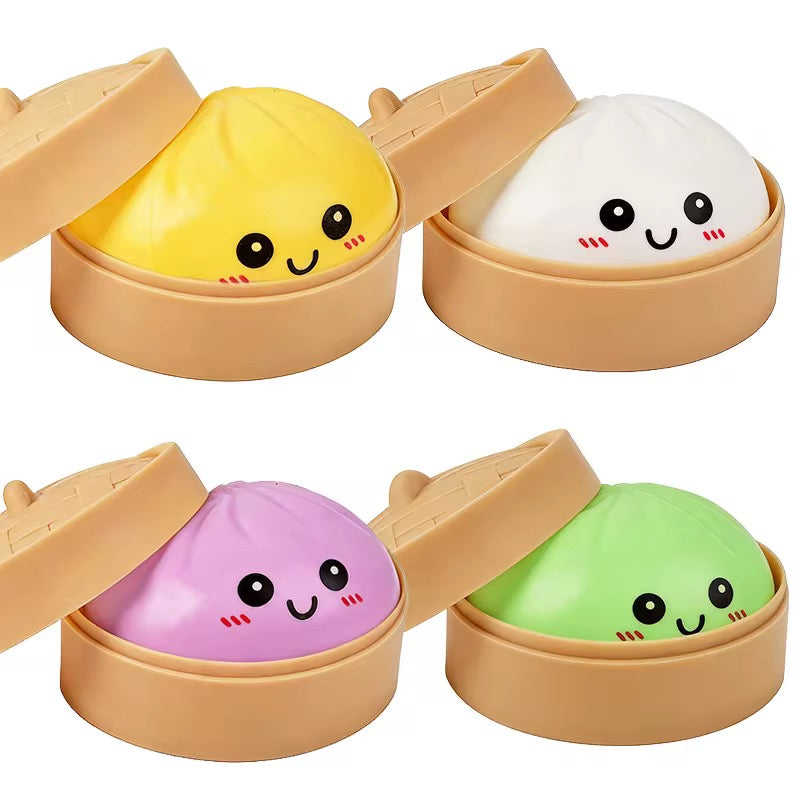 JUMBO 15cm Kawaii Dumpling Squishy Super Soft with Steamer Storage Box
