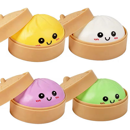 JUMBO 15cm Kawaii Dumpling Squishy Super Soft with Steamer Storage Box