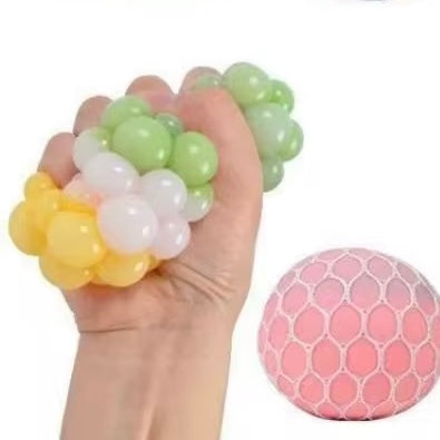 Colorful Mesh Grape Squeeze Balls TPR Filled (6 cm)