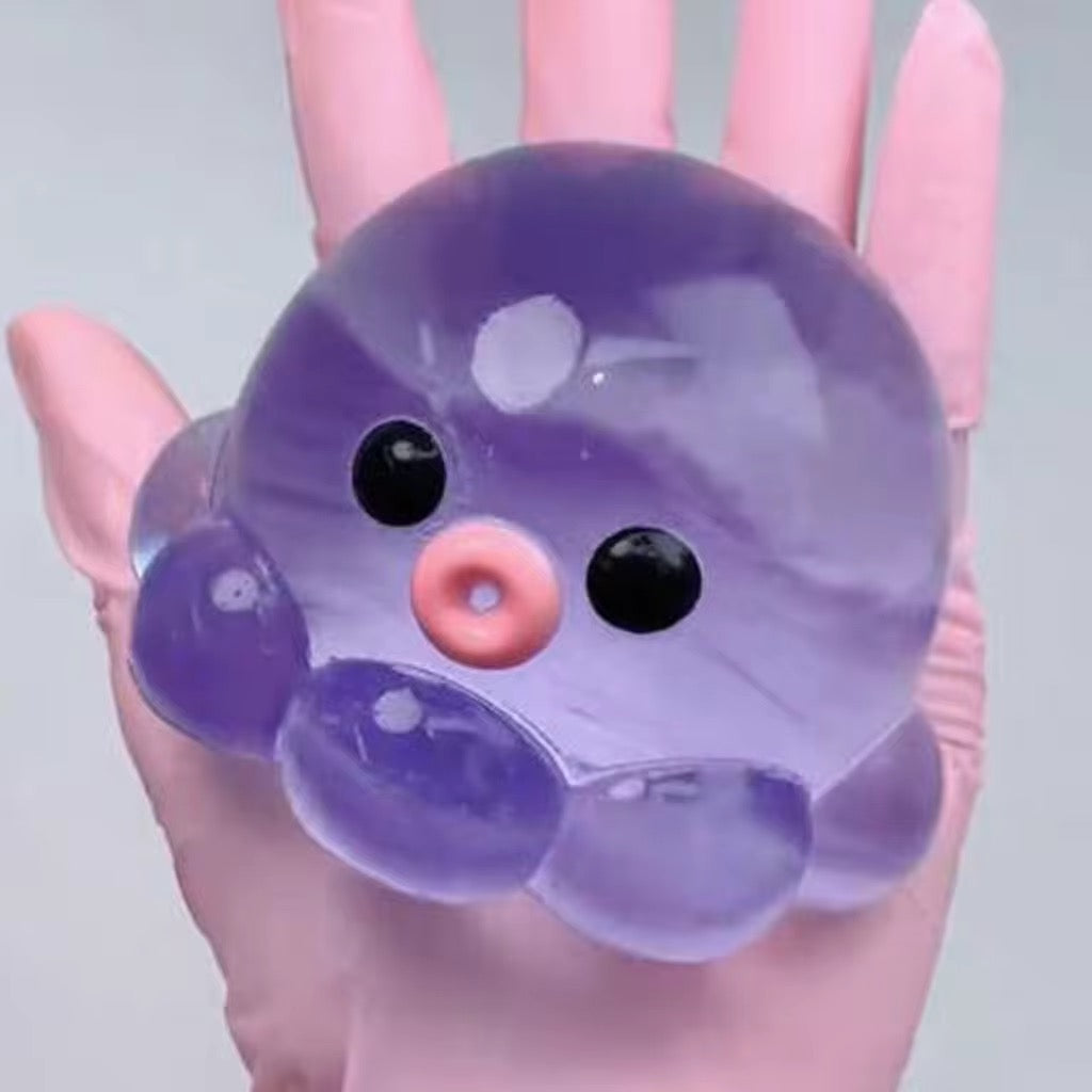 Shorty Purple Jelly Octopus Sticky Squish Squeeze Fidget Toy 8cm