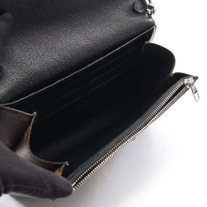 Louis Vuitton Twist Chain Wallet – Monogram & Black Leather with Painted Stripes - Authentic, Pre Loved