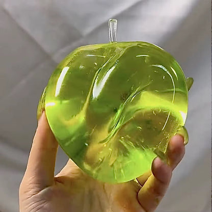 Clear Green Apple Maltose Squishy Toy - Crystal Sugar Squeeze Fidget - Ultra Satisfying Malt Glucose Sensory Stress Relief Toy 5.5cm
