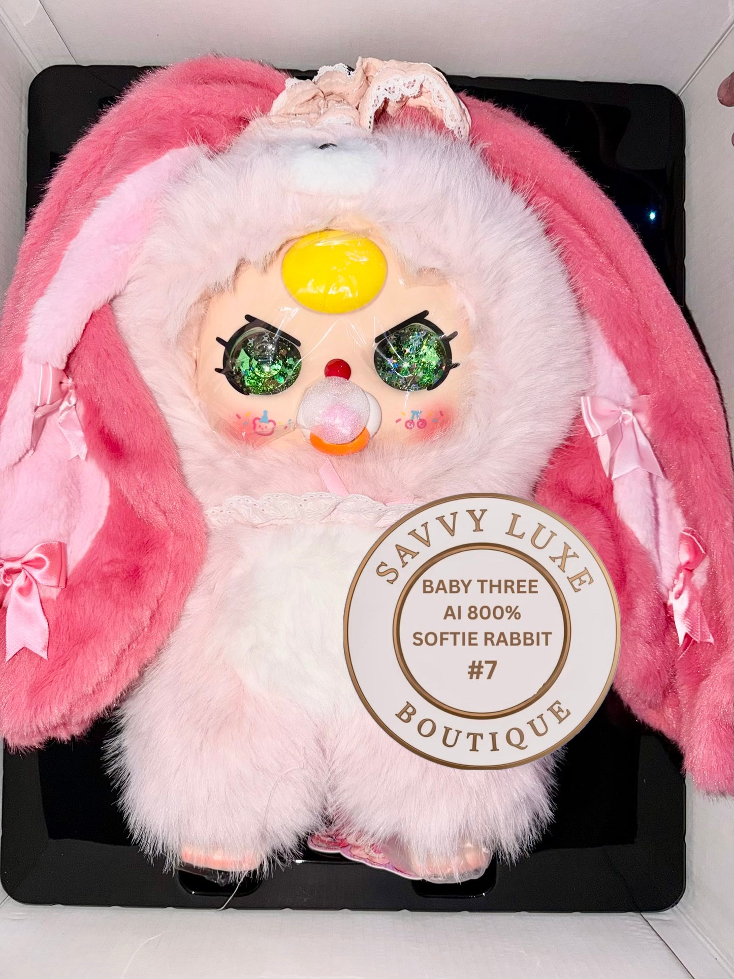 Baby Three Ai 800% Pink Softie Rabbit Plush - Various Eye Styles, Expressions & Accessories
